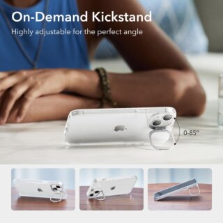 ESR Classic KickStand iPhone 14 Plus kemény hátlap tok kitámasztóval - átlátszó
