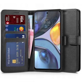 iKi Wallet Motorola Moto G22 kinyitható bőr tok - fekete
